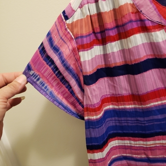 41 Hawthorn Multicolor Striped Top Pink Purple Blue Womens Size Medium - Picture 4 of 9